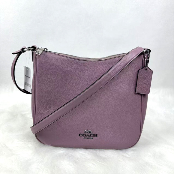 COACH Ellie File Crossbody Bag In Leather/Silver/Lilac Purple CU960 NWT - Picture 1 of 10